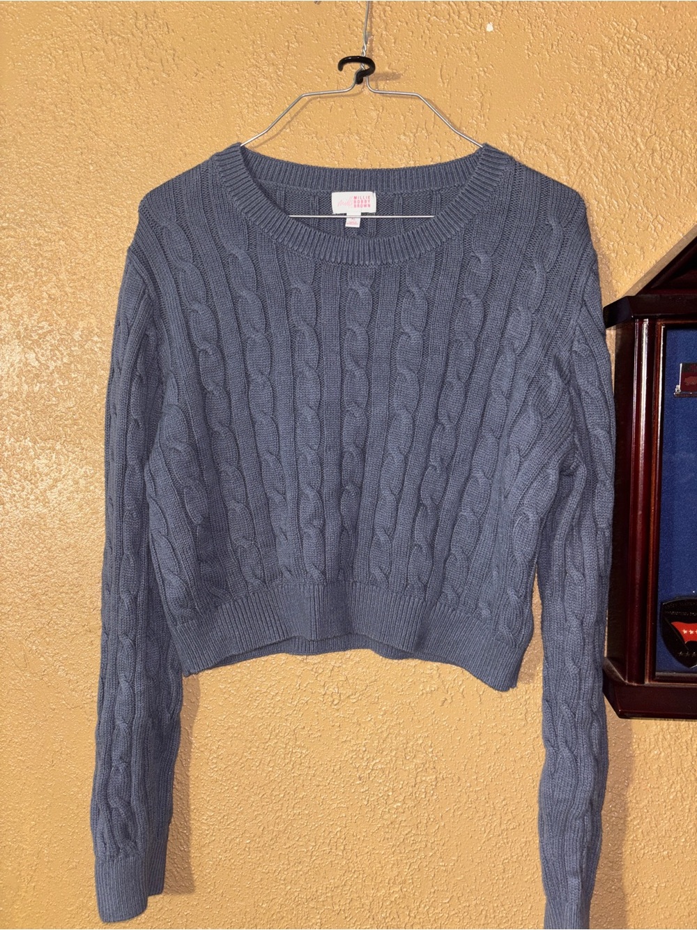 Mills by Millie Bobby Brown Cable Knit Crop Sweater